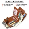 thumbnail image 5 of FALAN MULE Genuine Leather Small Wallet for Women, RFID Blocking, Compact Size, Brown, 5 of 7