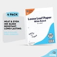 thumbnail image 3 of Loose Leaf Paper Wide Ruled Notebook Paper, 8 x 10.5 Filler Paper White, 3 Hole Punched Binder Paper for 3 Ring Binders, Lined Paper 150 Sheets Per Pack (24 Pack) - By Enday, 3 of 5