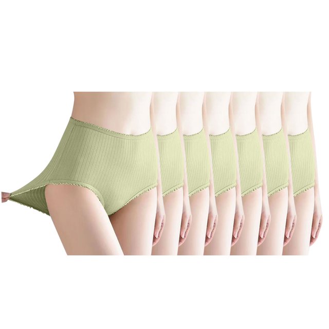 Posijego Womens Cotton Underwear 7 Pack Ladies Full Coverage Soft Breathable Briefs Panties Solid Color