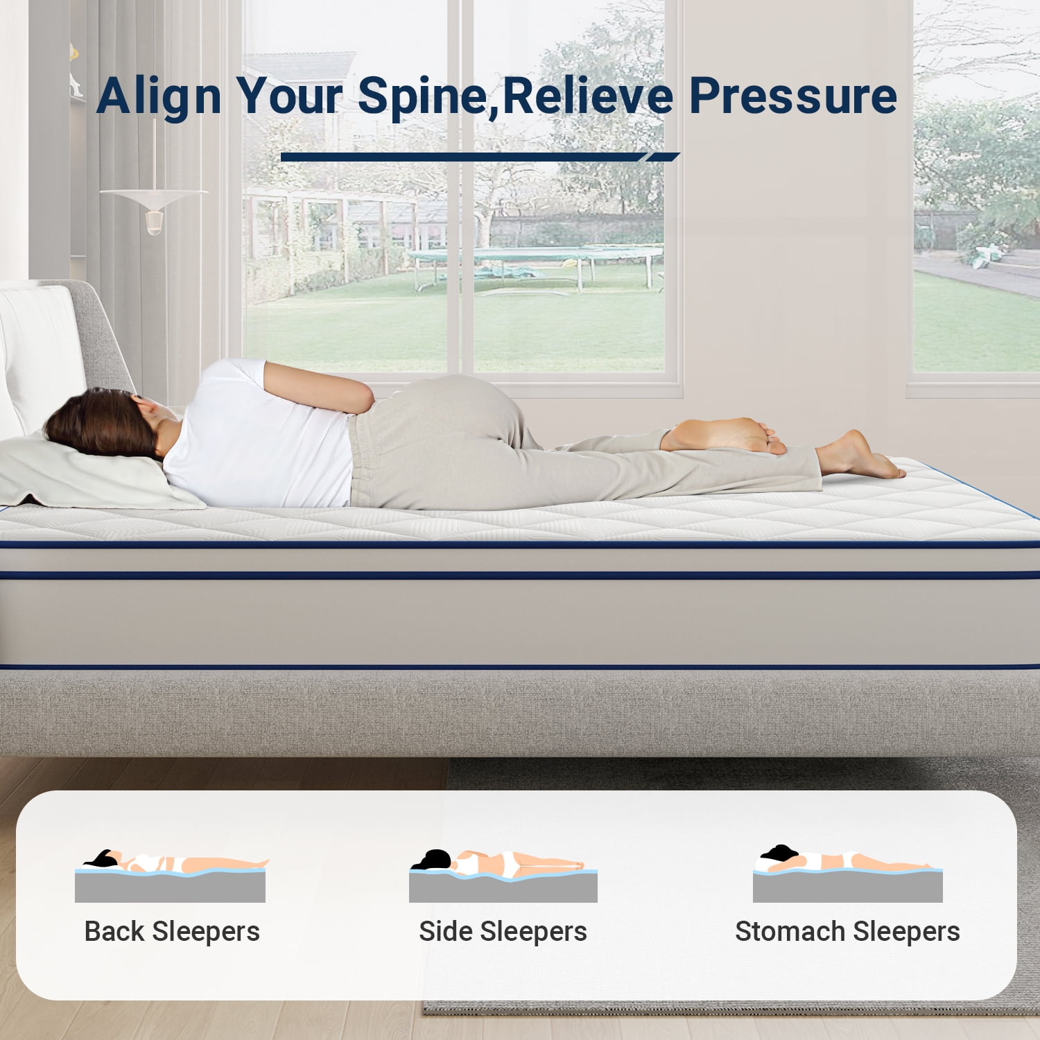 Avenco Phantom 12 inch Adult Gel Memory Foam Pocketed Springs Hybrid Mattress King Size