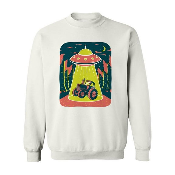 Ufo Abducting A Tractor Sweatshirt Men -Image by Shutterstock, Male Large