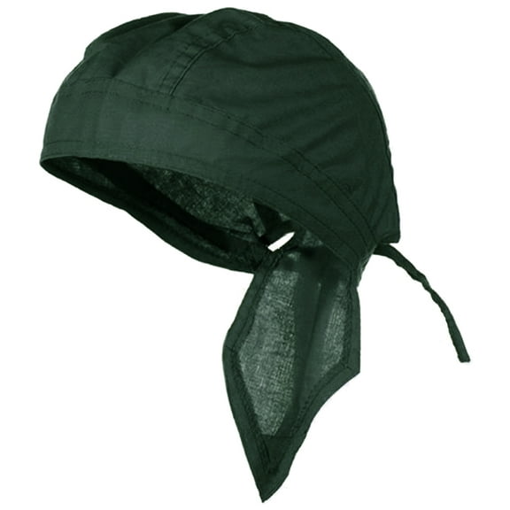 Hunter Green Doo Rag Durag Chemo Headwrap Solid Color Bandana Cotton Skull Cap Mens Womens