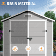 thumbnail image 5 of UDPATIO Outdoor Resin Storage Shed 6x4.5 ft, Plastic Garden Shed with Lockable Door for Backyard, Patio, Lawn, Grey White, 5 of 9