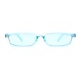 thumbnail image 1 of Womens Mod Pop Color Narrow Rectangle Cat Eye Sunglasses Blue, 1 of 4