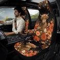 thumbnail image 2 of Xixirimido Highland Cattle Boho Floral Print Car Seat Covers for Front Seats 5Pcs Car Accessories with Seat Belt Covers & Center Console Cover Universal Fit for SUVs,Vans,Trucks,Sedans, 2 of 8