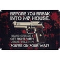 thumbnail image 1 of Placa Metal Vintage Pintura Hierro Rectangular Pistola Pared Del 40x30cm, 1 of 9
