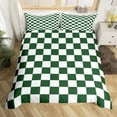 thumbnail image 2 of Erosebridal Adults Olive Checkered Bedding Set White Dark Green Buffalo Plaid Grid Comforter Cover Full,Checkerboard Duvet Cover Men Women Aesthetics Gingham Quilt Cover(No Comforter), 2 of 5