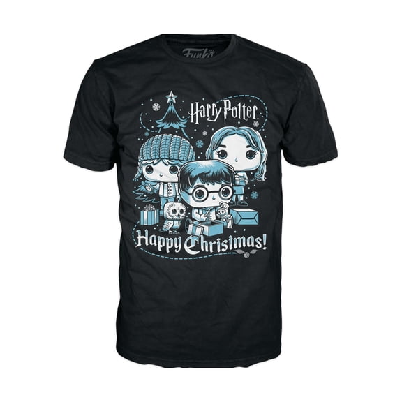 Funko Pop! Boxed Tee: Harry Potter Holiday - Ron, Hermione, Harry - M