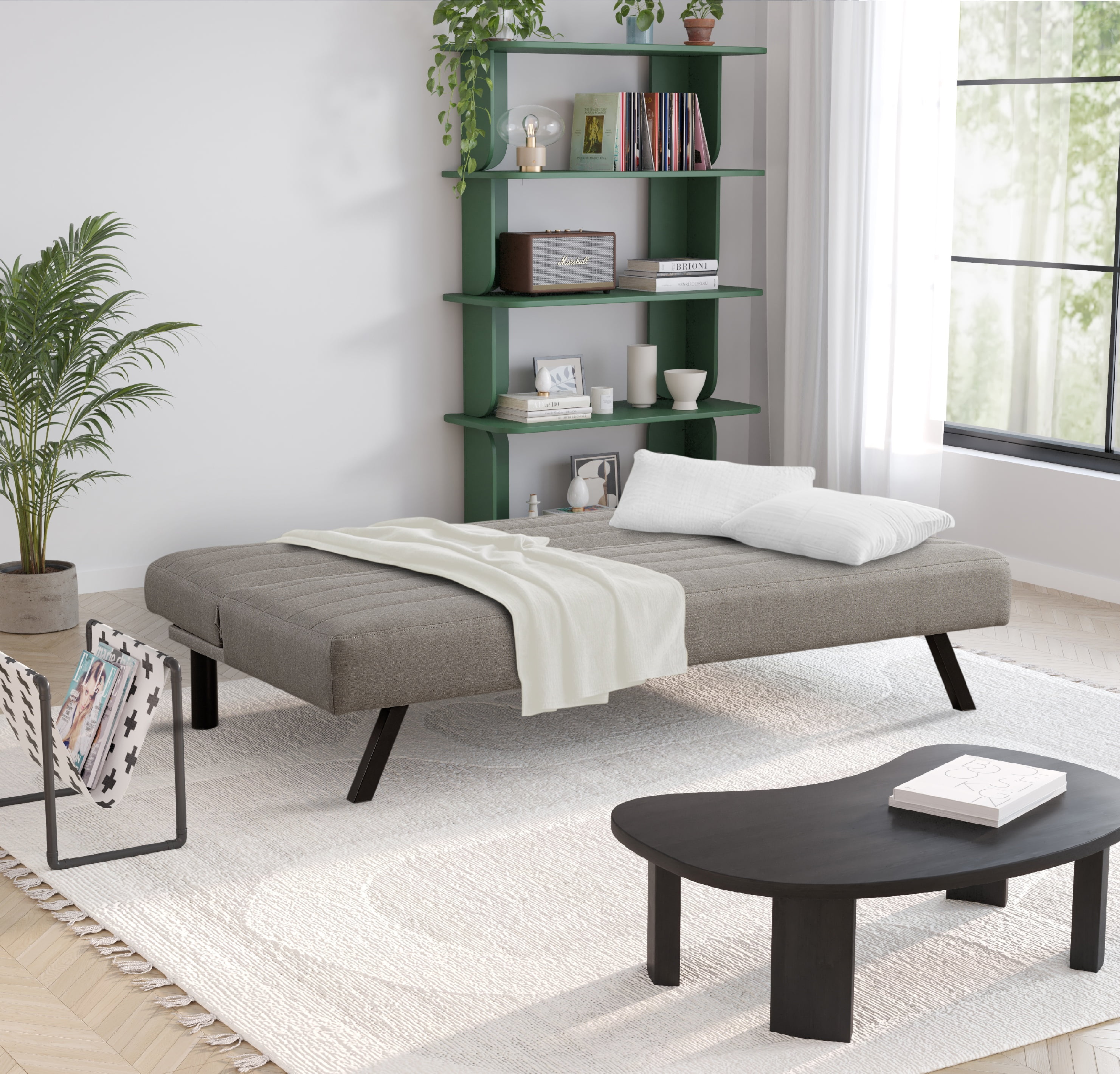 Serta Danbury Modern Twin Futon, Taupe Woven Fabric
