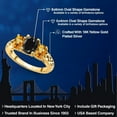 thumbnail image 2 of Gem Stone King 18K Yellow Gold Plated Silver Black Sapphire and Yellow Sapphire Filigree Style 3 Stone Ring for Women (2.89 Cttw, Oval 8X6MM and 6X4MM) (Size 6), 2 of 6