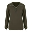 thumbnail image 4 of NMMUED Half Zip Pullover Women, Oversized Sweatshirt for Women, Pullover Sweatshirts for Women, Womens Sweatshirts No Hood, Athleisure Women, Green XL, 4 of 8