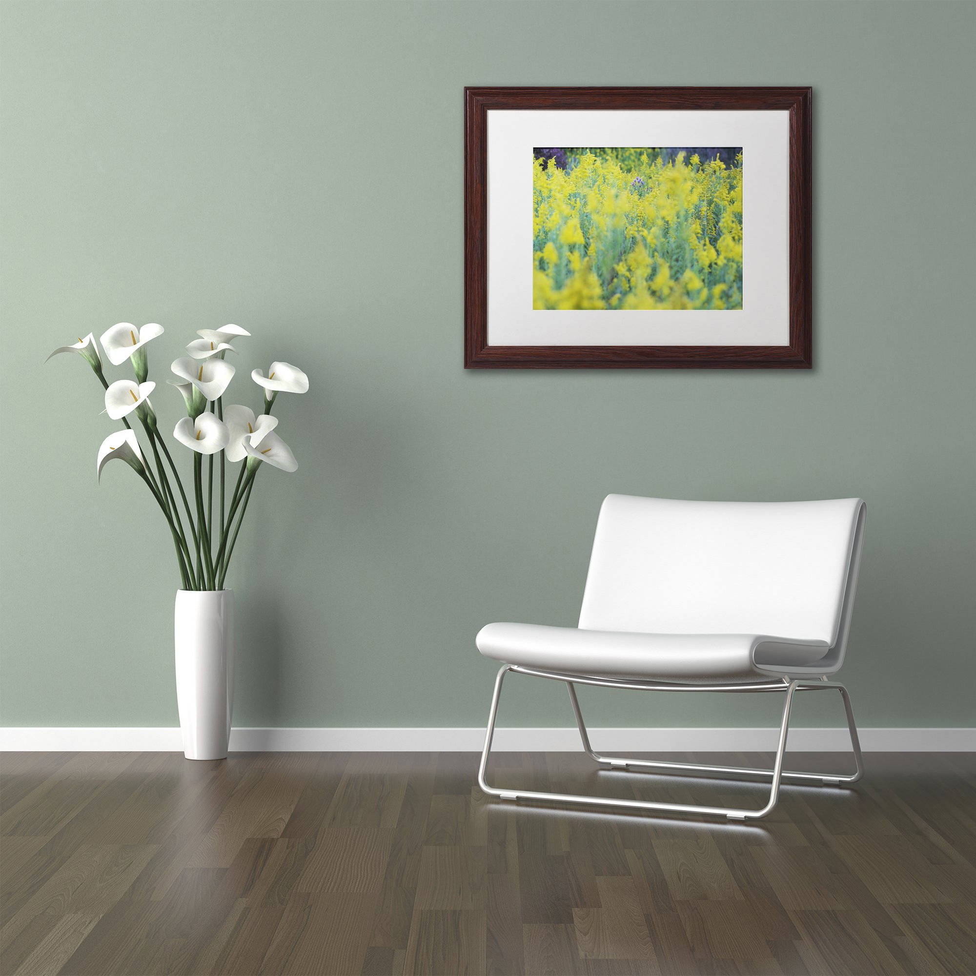 Trademark Fine Art "A Touch of Purple" Canvas Art by Kurt Shaffer, White Matte, Wood Frame
