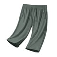 thumbnail image 2 of Qulqfy Women Shorts Summer High Waisted Wide Leg Quick Dry Green Shorts Casual Workout Knee Length Shorts for Women L, 2 of 7