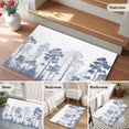 thumbnail image 5 of 2x3 Ft Entryway Area Rug, Watercolor Navy Blue Kitchen Rug Runner Washable Floor Mat, Botanical Pine Tree Non Slip Indoor Door Mat Throw Carpet for Bathroom Living Room Bedroom, 5 of 8