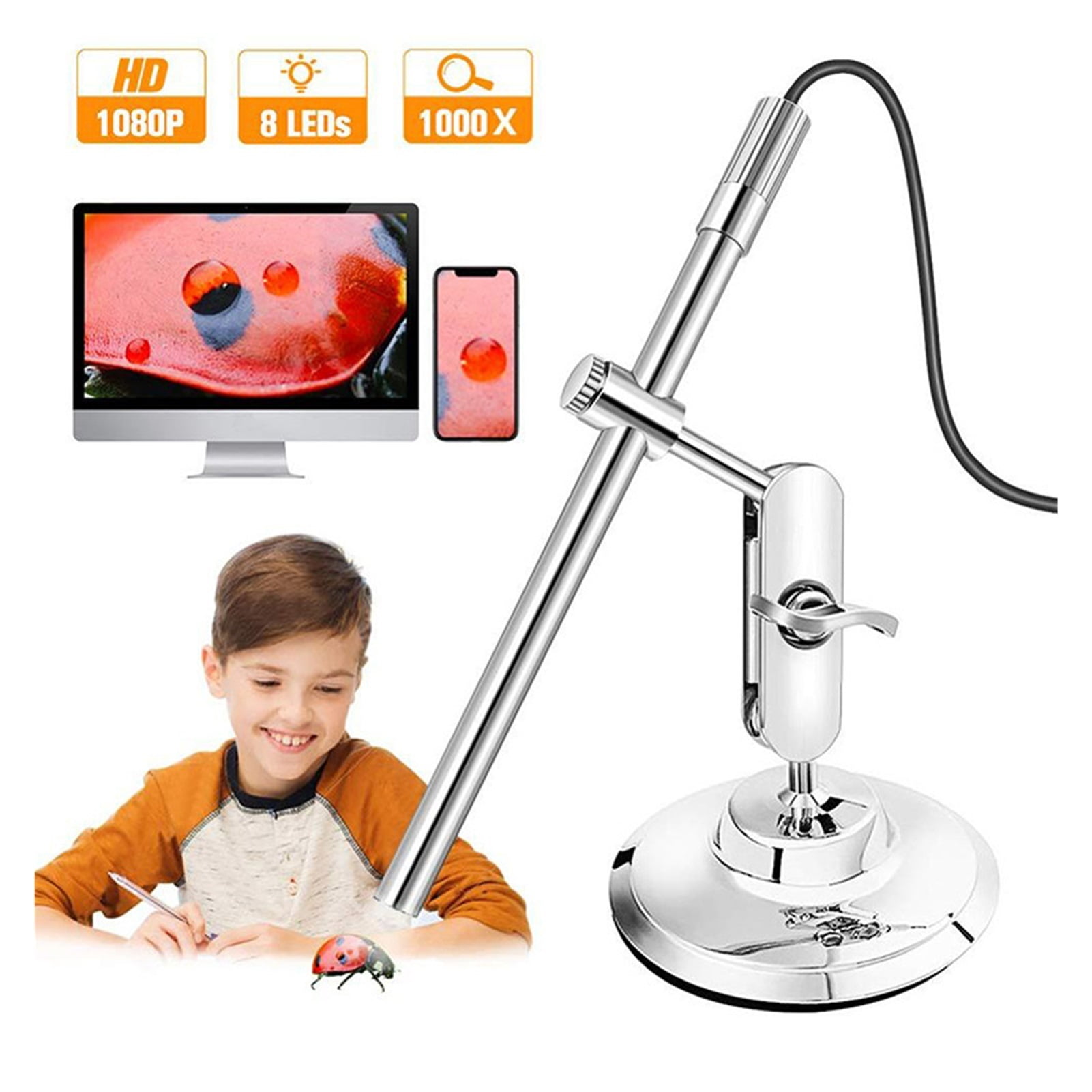200x High-definition Digital Two-in-one Electron Microscope, Industrial Portable Magnifying Microscope Endoscope , User-Friendly Borescopes