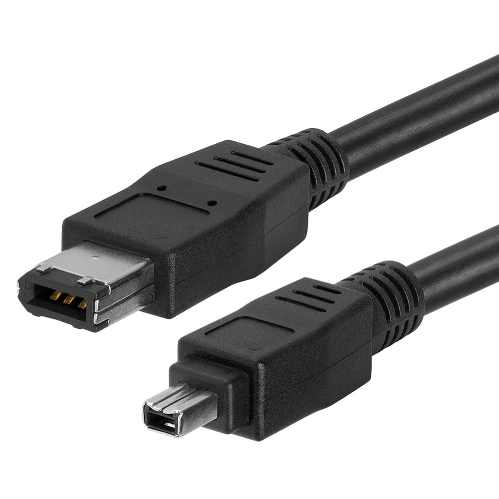 BLACK 10ft Cmple IEEE-1394 FireWire iLink DV Cable 6P-4P M/M 