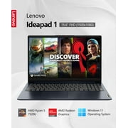 Lenovo IdeaPad 1 15.6 Laptop, FHD (1920x1080) Touchscreen Display, AMD Ryzen 5 7520U 4-core Processor, 8GB Memory, 256GB Solid State Drive, AMD Radeon, Windows 11, Abyss Blue