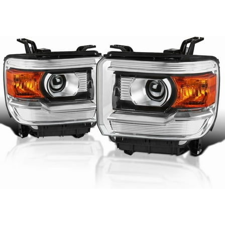 LED Headlights For 2014-2019 GMC Sierra 1500 2500HD 3500HD Left   Right Pair