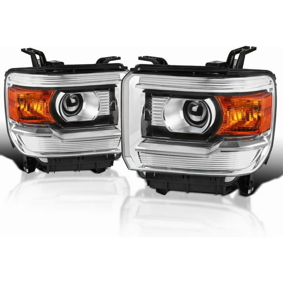 LED Headlights For 2014-2019 GMC Sierra 1500 2500HD 3500HD Left   Right Pair