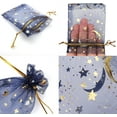 thumbnail image 3 of 120 Pieces Moon Star Organza Jewelry Candy Bags, 2.7x3.5 Inch Sheer Navy Organza Pouch Small Gift Bags with Drawstring for Wedding Valentine's Day Party Favors, 3 of 6