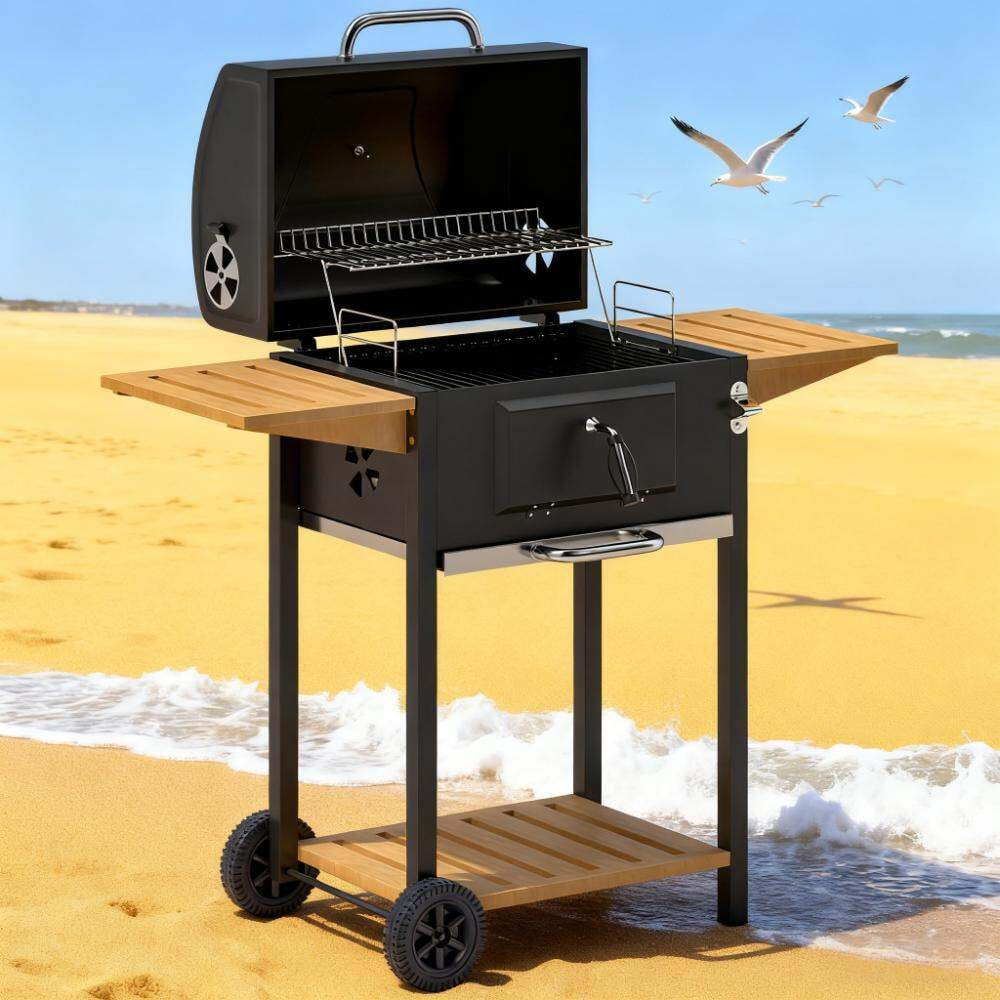 Outdoor Grill, Charcoal BBQ Grill Black, Black BBQ Grill,Stainless Steel Tabletop Grill, Garden & Outdoor BBQ Grills & Outdoor Cooking