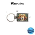 thumbnail image 3 of Akita Dog Bohemian Art Metal Rectangle Keychain, 3 of 7