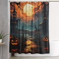 thumbnail image 6 of Halloween Shower Curtain, Halloween Sunset Pumpkin Halloween Decor Shower Curtain, Halloween Decorations Bathroom Curtain with 9 Buttonholes, Ruffle Shower Curtain 60x72in, 6 of 6