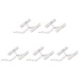 thumbnail image 1 of Unique Bargains 10Set Ribbon Crimp Clamp Ends Lobster Claw Clasps & Chain 30mm Silver White for DIY, 1 of 7