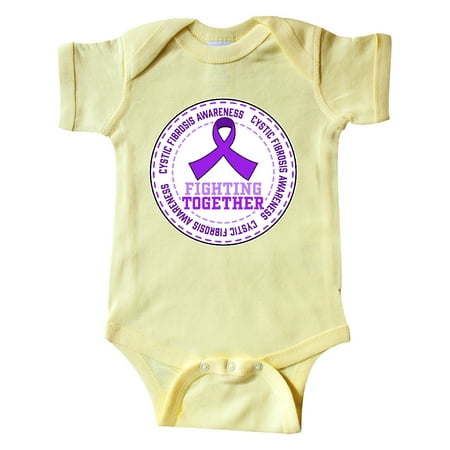 

Inktastic Fighting Together- Cystic Fibrosis Awareness purple ribbon Gift Baby Boy or Baby Girl Bodysuit