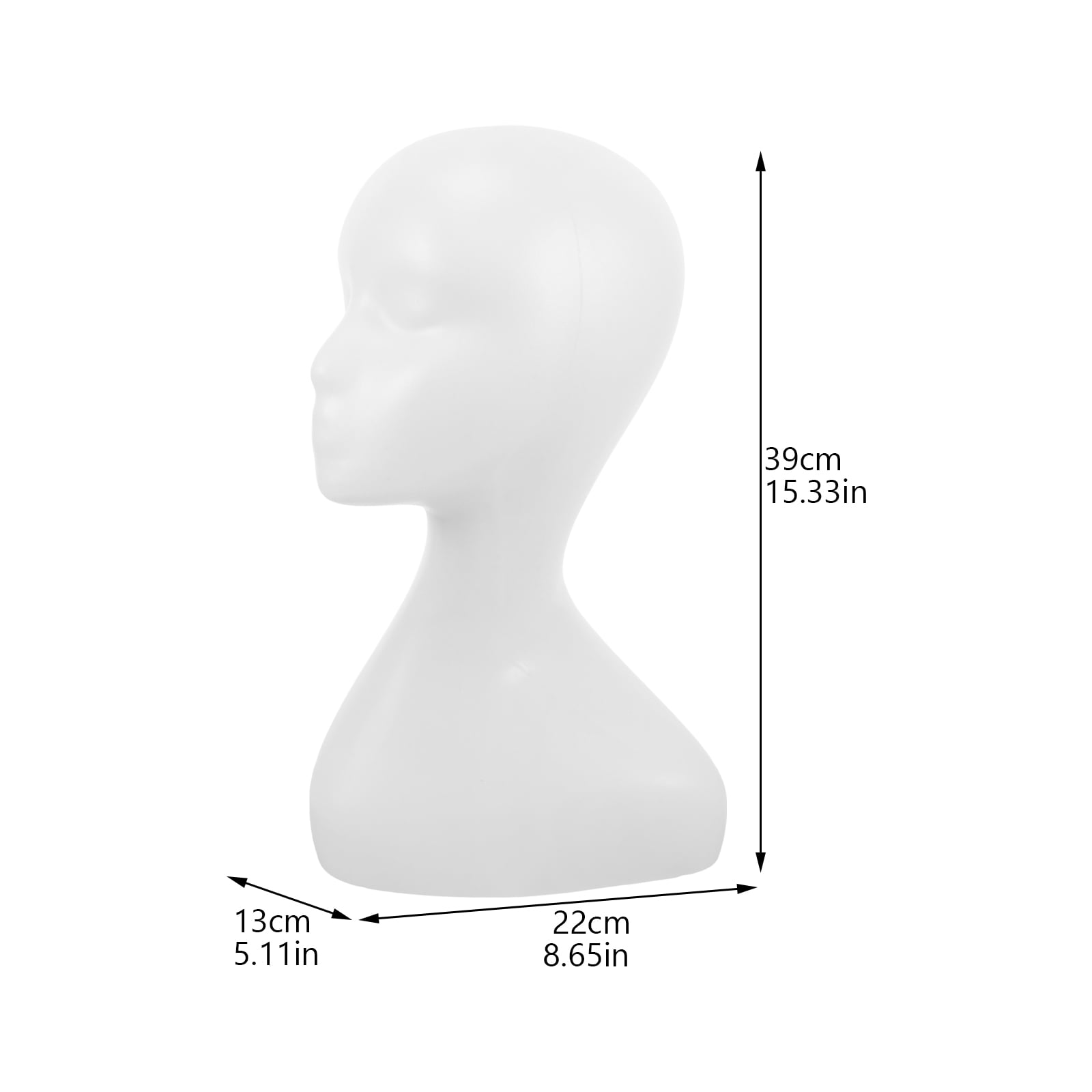 LULULION White Female Mannequin Head Model for Wig Hat Scarf Display with Shoulder for Decoration