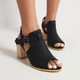 thumbnail image 5 of SACFOF Women's Stacked Block Heel Sandals Peep Toe Cutout Buckle Slingback Chunky Dress Mid Heeled Sandal, 5 of 6