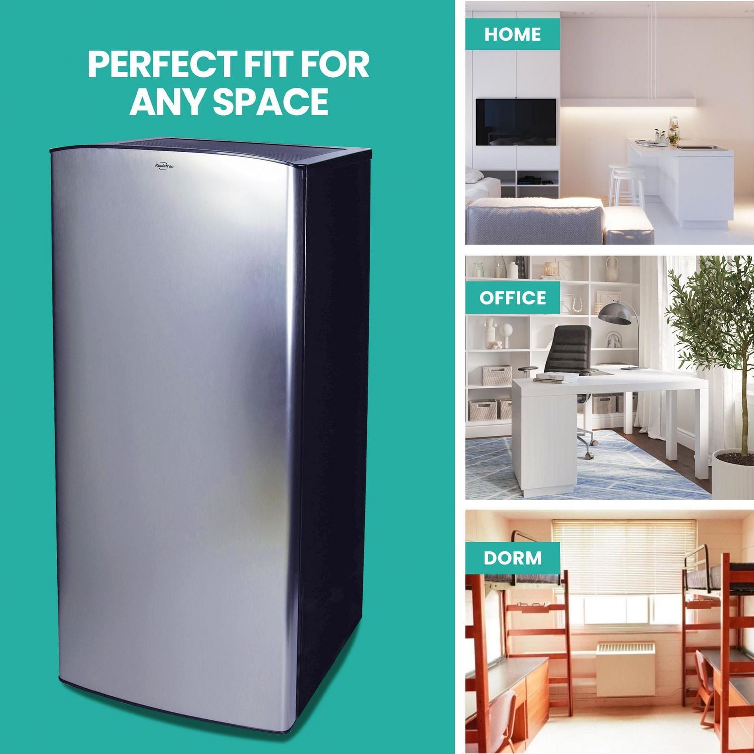 Koolatron Réfrigérateur compact en acier inoxydable de 6,2 pieds cubes avec congélateur, mini-réfrigérateur de grande capacité, argent