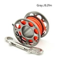 thumbnail image 4 of Maoww Keep Diving Spool Reel Portable Solid Color Polyester Rope Reels Freediving Fishing Underwater Accessories with Double End Hook Grey 15m, 4 of 6