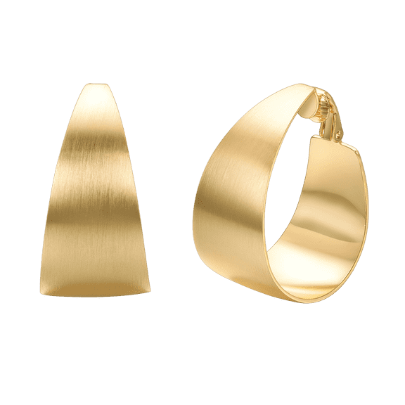 Yoursfs Gold Hoop Earrings For Women Yellow Gold Plated Chunky Leverback Clip on Earrings Hypoallergenic Jewelry Gifts