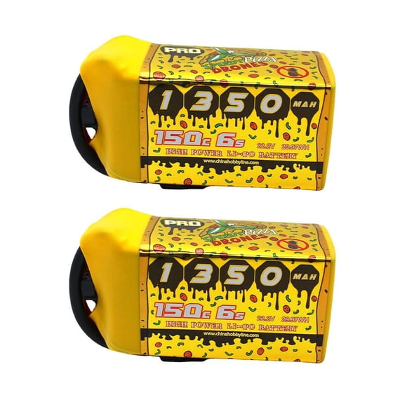 CNHL Speedy Pizza 1350mAh 6S Lipo Battery 22.2V 150C with XT60 Plug for FPV Racing Rc Quadcopter Helicopter Airplane (2 Packs)