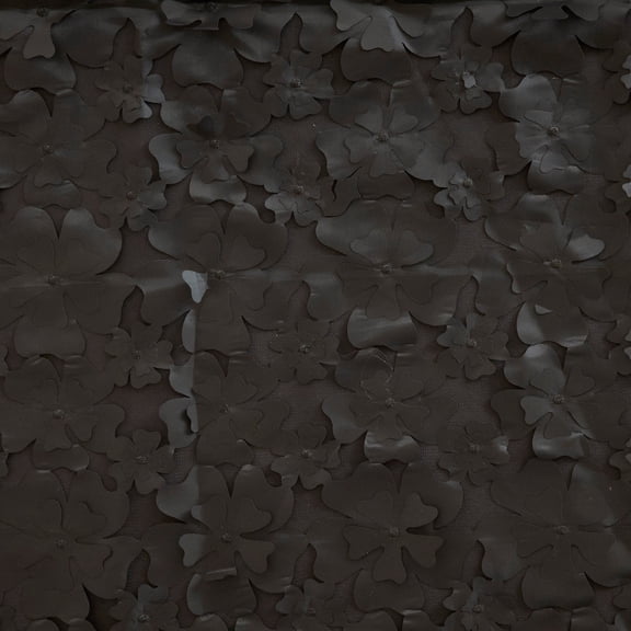 Zelouf Nancy 3D Floral Mesh , Sewing, DIY, Crafts Fabric by the Yard, Black, 3 Yard