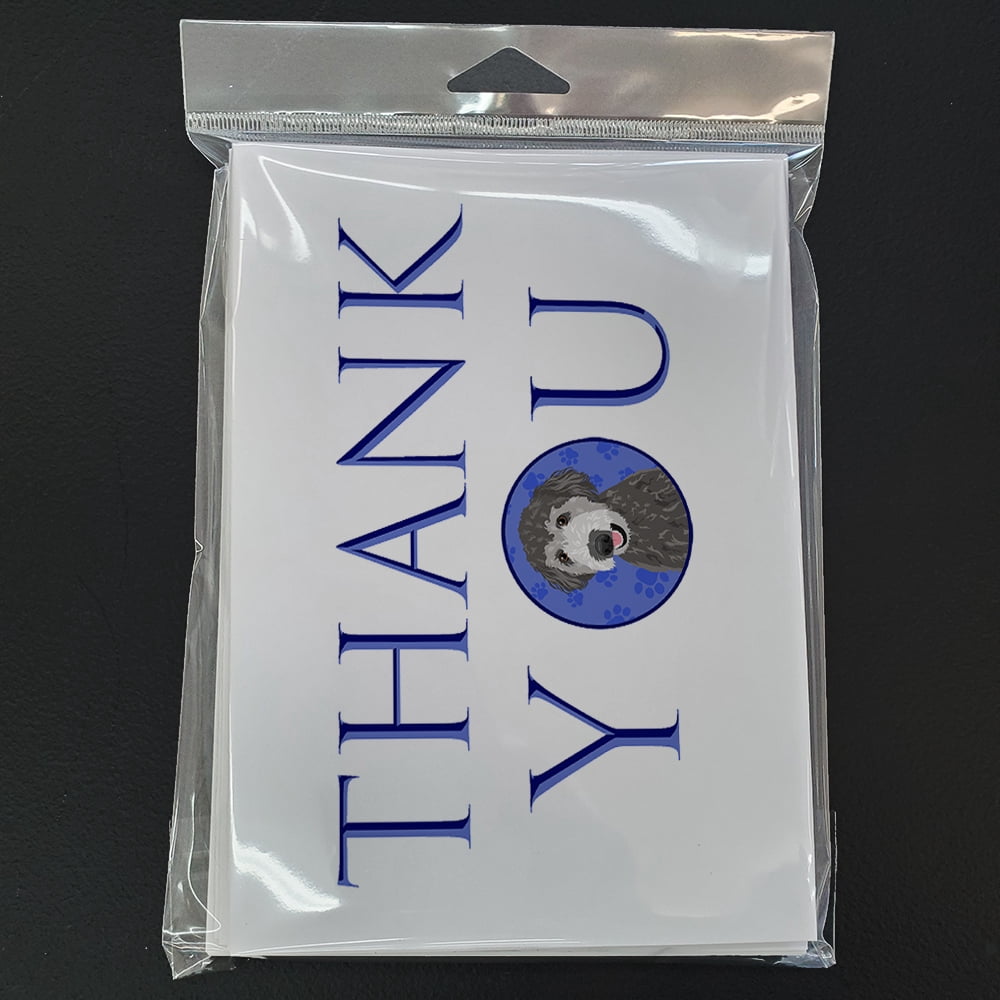 Doodle Silver #2 Thank You Greeting Cards and Envelopes Pack of 8 7 in x 5 in