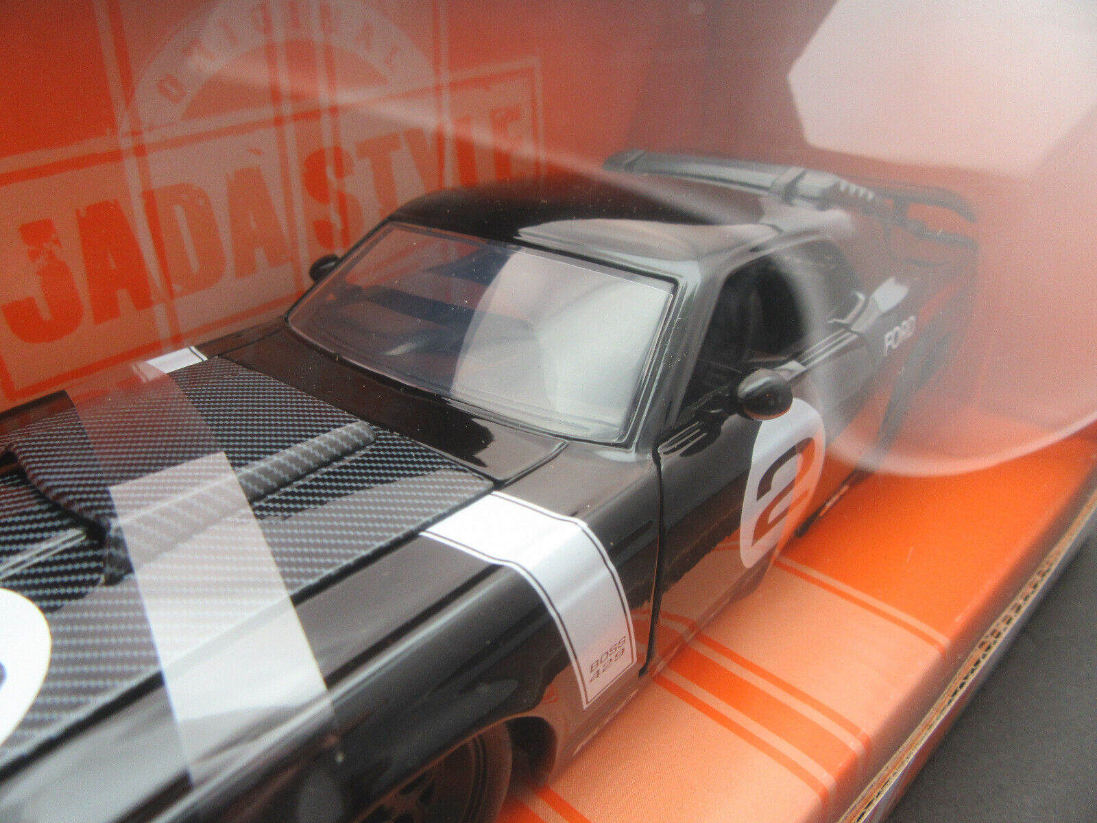1970 Ford Mustang Boss 429 ~ Die Cast Car ~ 1:24 ~ Bigtime Muscle ~ Black(Selections May Vary)