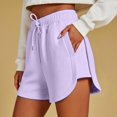 thumbnail image 2 of EazyTech Sweat Shorts Women High Elastic Waist Drawstring Athletic Lounge Short Summer Soft Running Joggers with Pockets, 2 of 8