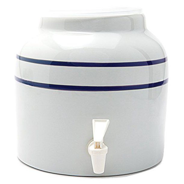 Bluewave DS171 21/2 Gal Blue Stripe Porcelain Water Dispenser Crock