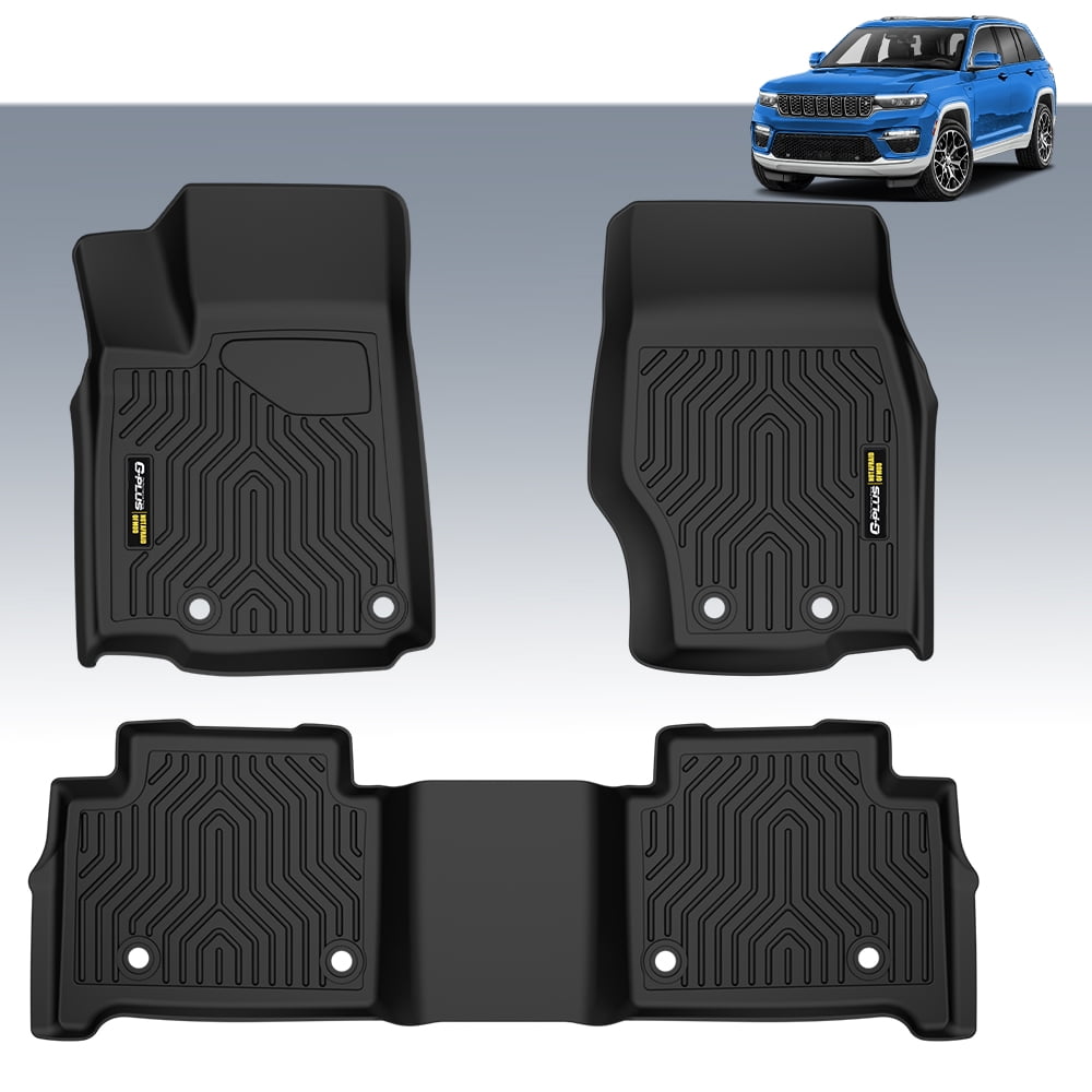 TPE All Weather Custom Liners Set Floor Mats Black Fit for Jeep Grand Cherokee 2022-2024