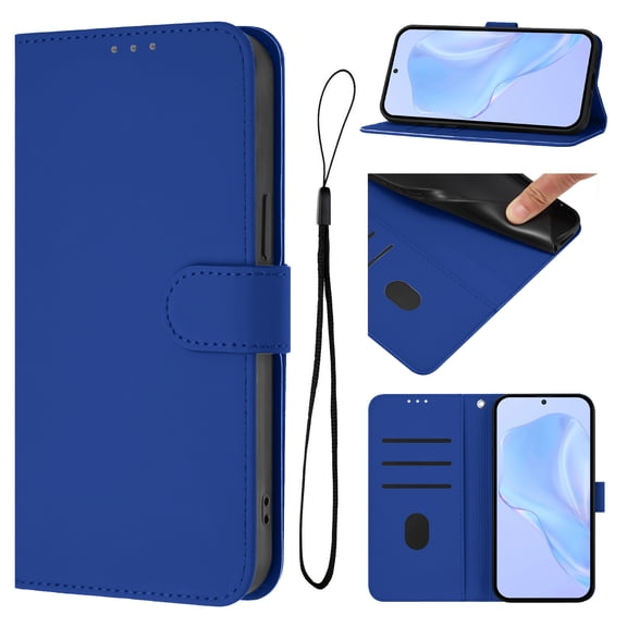 Designed for Samsung Galaxy S26 Case Wallet, Women Men Flip Folio Cover with PU Leather Stand Credit Card Holders Slots Wrist Strap Magnetic Closure Case for Samsung Galaxy S26 - Darkblue