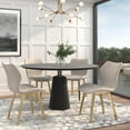 thumbnail image 3 of Fabric Dining Chair/Gold Legs Cream velvet Set of 4, 3 of 3