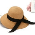thumbnail image 2 of Women Foldable Floppy Wide Brim Straw Sun Hat Summer Beach Hat UV UPF 50+/Khaki, 2 of 5