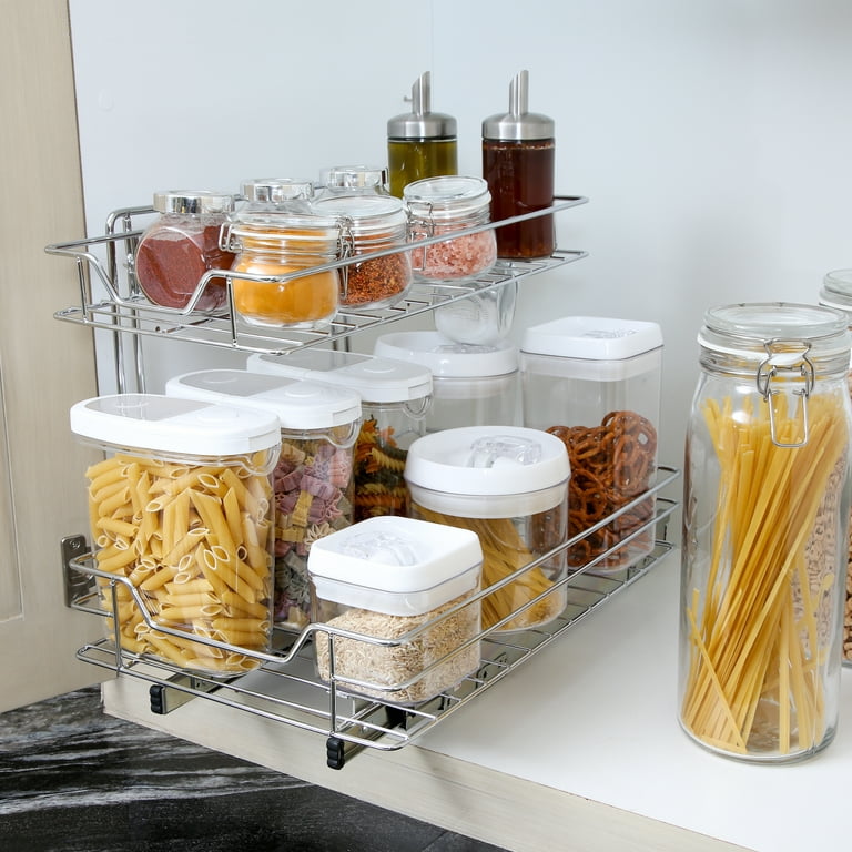 Kitchen Organization With Smart Sliding Shelves for Pantry