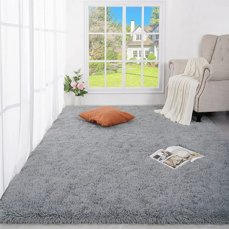 Fluffy Soft Bedroom Carpet Non-slip Floor Mat for Living Room Plush Area  Rug Decorative Floor