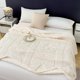 thumbnail image 3 of Manta Raschel de doble capa | Manta de poliéster suave y gruesa | Funda cálida y acogedora para sofá cama | Diseño a rayas | Comodidad invernal | Ligera y portátil (99 x 71 cm), 3 of 5