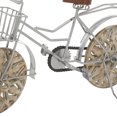 thumbnail image 4 of 19" x 12" Brown Metal Bike Sculpture with Carved Wood Wheels, by DecMode, 4 of 9