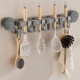 thumbnail image 4 of Wall-Mounted Suction Cup 4 Racks with 5 Hooks Mop Clip Broom Holder Storage Rack, 4 of 8