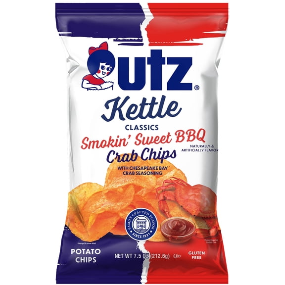 Utz Kettle Smokin' Sweet BBQ Crab Chips, 7.5 oz. - Pack of 11